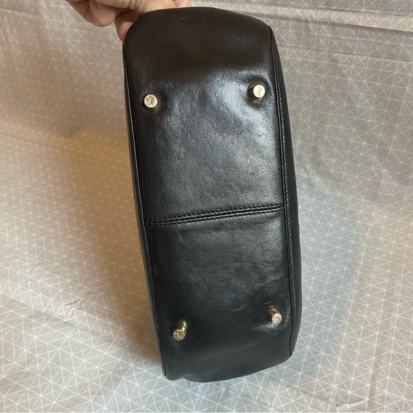 Monsac Vintage Leather Mini Satchel Handbag in Black - Picture 5 of 9